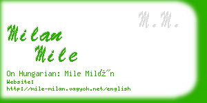 milan mile business card